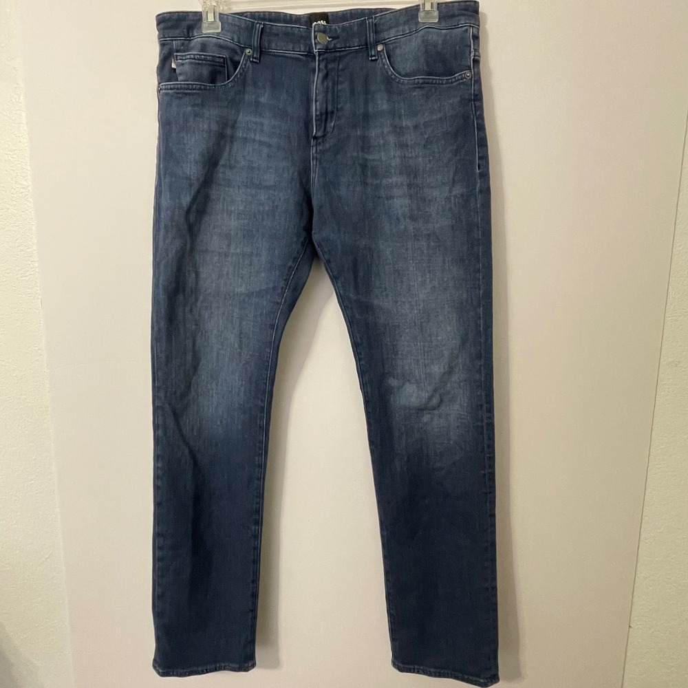 BOSS Delaware Slim Fit Jeans Men's W36XL32‎ Dark Wash Italian Denim Size Casual